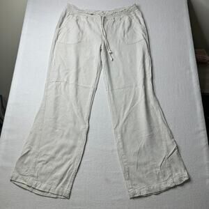 Cali 1850 Women's Casual Linen Beach Pants Off White‎ Size L